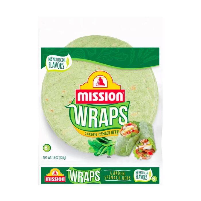 Large Garden Spinach & Herb Wrap Tortillas - 15oz_6ct